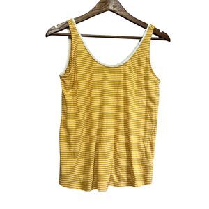 Old Navy Women's Mustard Yellow Striped Tank Top‎ Size S